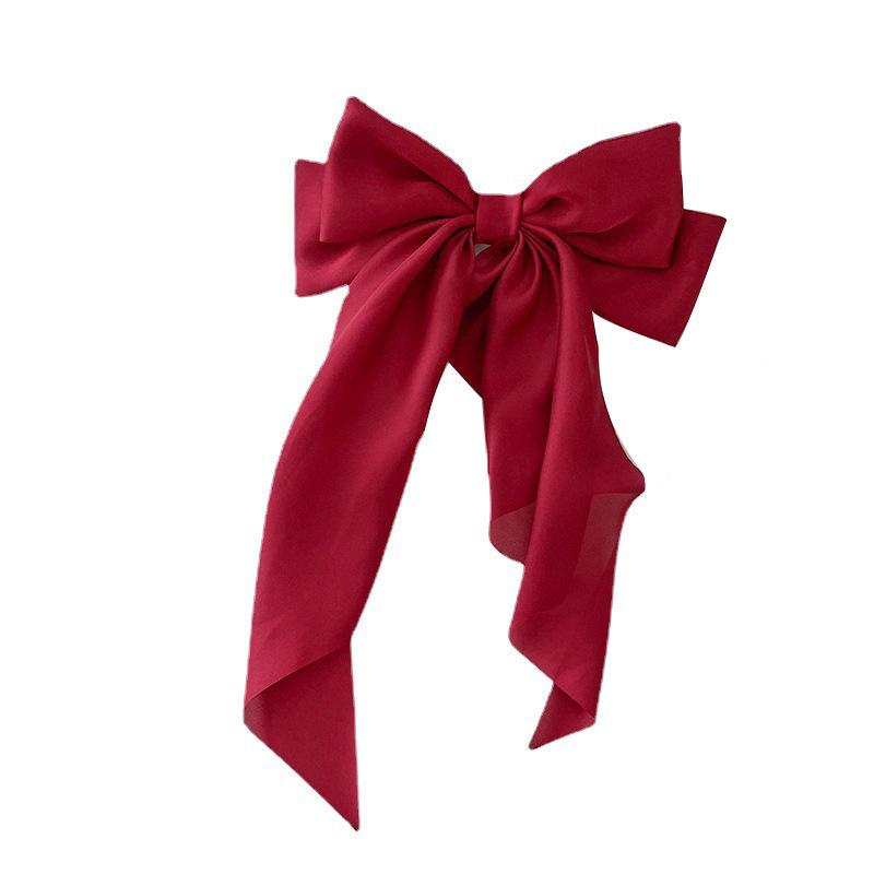 1/2pcs Bow Ribbon Hair Clip Fashion Simple Solid Satin Spring Clip Hair Pin Elegant Retro Headband Clips Girls Hair Accessories