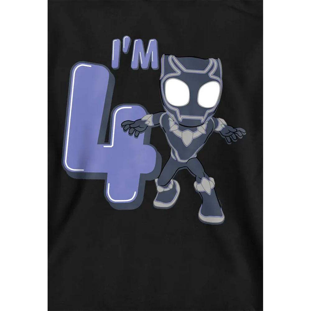 Black Panther Childrens/Kids Cute 4th Birthday Hoodie