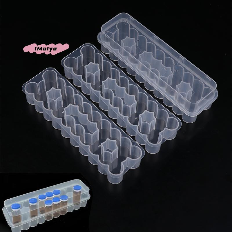 M-1/3Pcs 24 Slots 3ML Vial Storage Case Stackable Plastic Microtube Storage Box Clear Freezer Tube Box Refrigerator Organizer