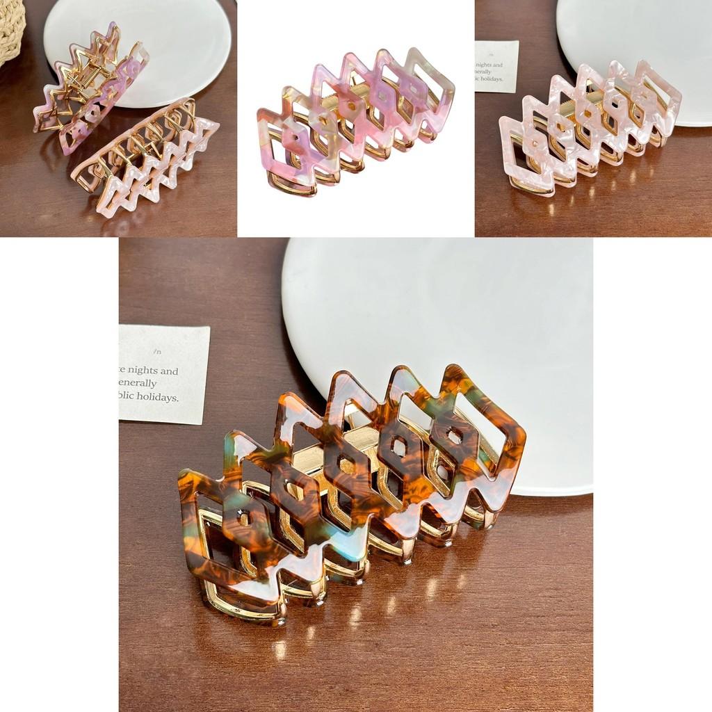 Fashionable Geometric Hair Claw Clip In Bright Pastel Shades For Everyday Use