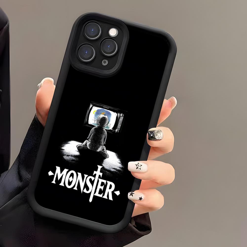N-Naoki Urasawa S Monster Phone Case For IPhone 17 Air 16 E 15 14 Plus 13 12 11 Pro Max Black Sky Eye Stepped Protective Case