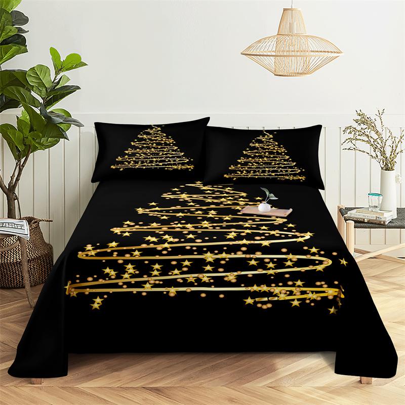 Christmas Bed Sheet Set Bedding Set Bed Flat Sheet Christmas Decorations Girl Bedsheet Bedding King Bed Sheets and Pillowcases