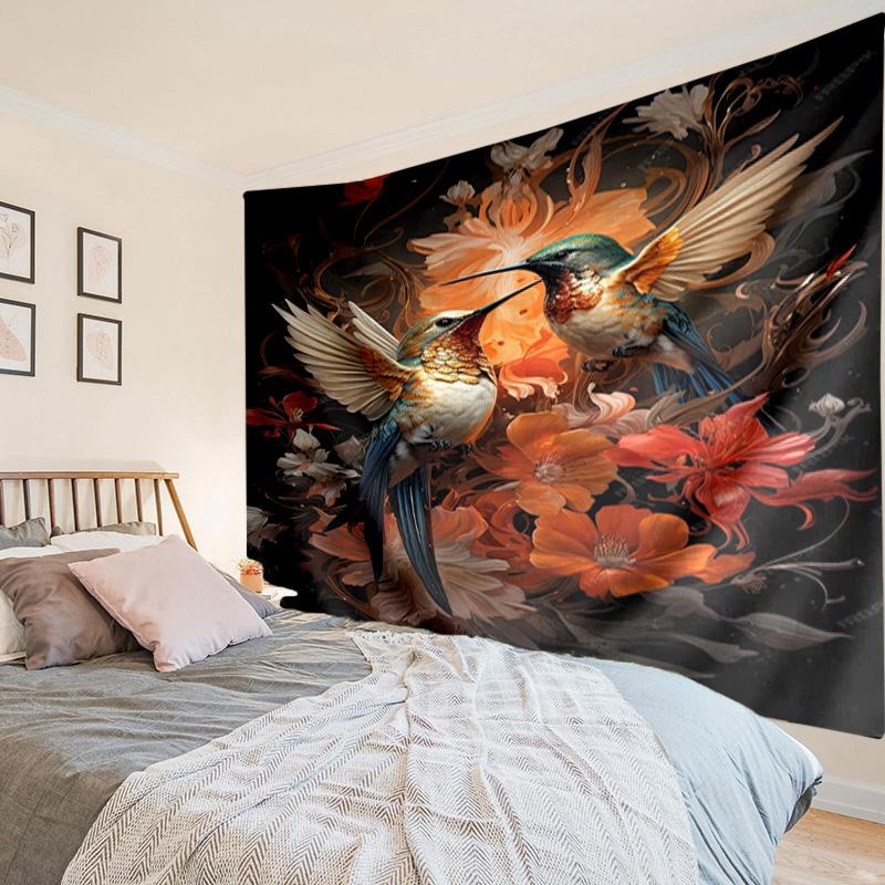 Hummingbird In Bloom Tapestry Room Decoration Wall Hanging for Living Room Bedroom, Dormitory, Birthday and Christmas Gifts