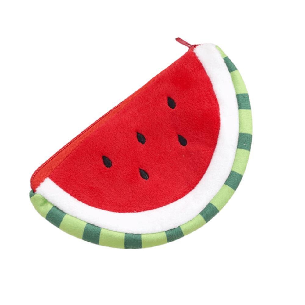 Cute Watermelon Coin Purse Soft Cartoon Mini Card Bag Gift Plush Fruit Wallet Kids Red Watermelon