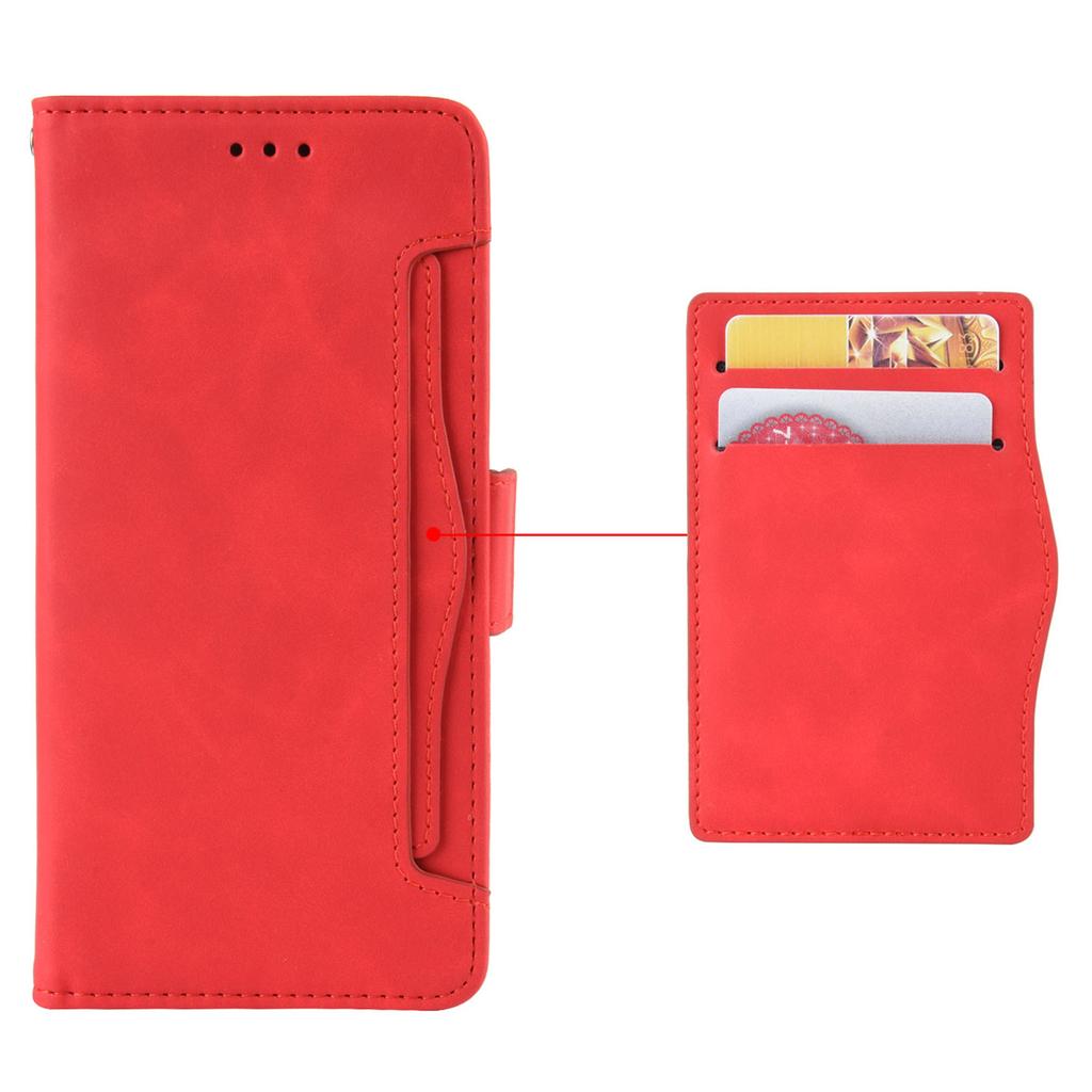 For TECNO Pova 6 Pro 5G LI9 Leather Case Multiple Card Slots Phone Cover -  Red