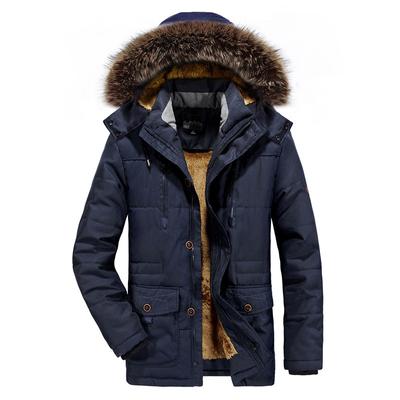 Cotton Clothes Winter New Large Size Thickened Velvet Middle-aged and Elderly Cotton-padded Clothes Male Father Coat
