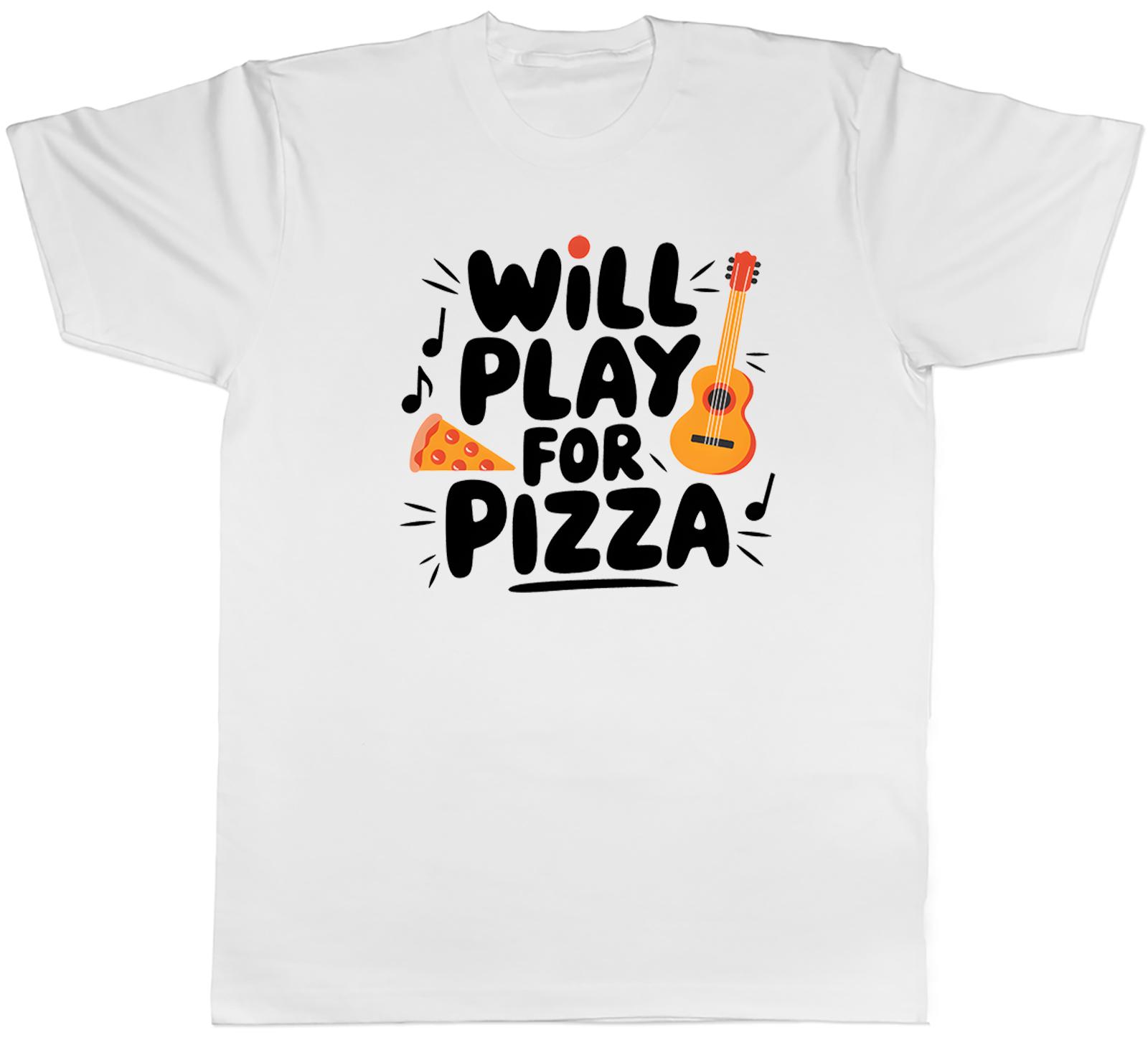 WILL PLAY FOR PIZZA FUNNY GUITAR PLAYER MUSICIAN UnisexS TSHIRT TEE GIFT TOP S