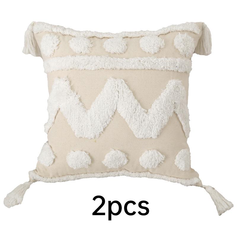 

2 комплекта наволочек в стиле бохо 18x18 дюймов, декоративные наволочки с кисточками, тканые наволочки в стиле бохо для дивана, спальни, гостиной 18 x 18 -2pcs