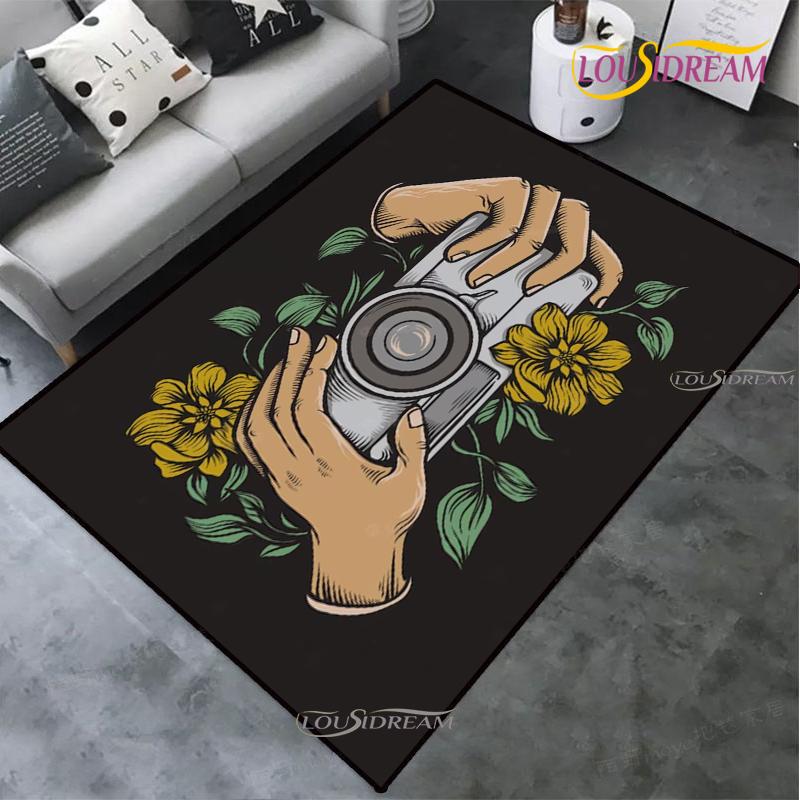 Vintage Camera carpet children play Rug living room bedroom Kitchen non-slip Mats Decor photography props birthday gift Alfombra
