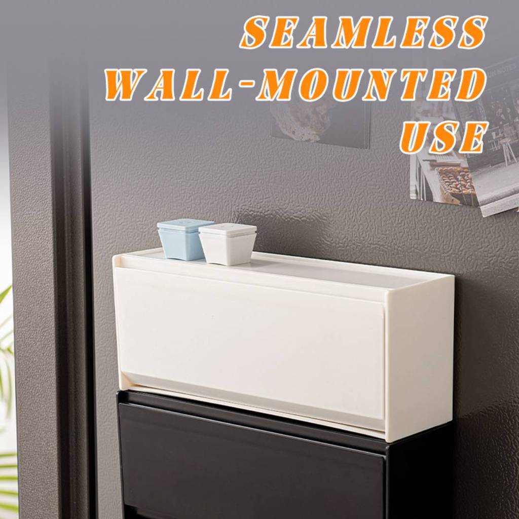 Rectangular Magnetic Storage Box With Lid For Kitchen And Bathroom Organization