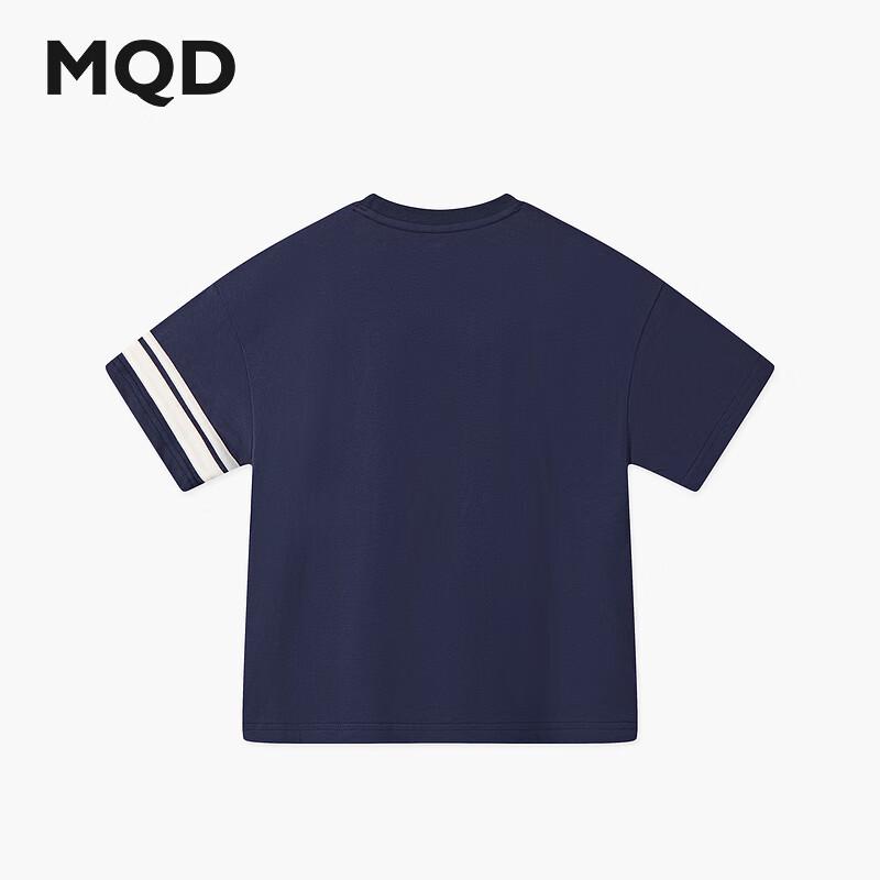 

MQD Boys College Style Striped Cuff Short Sleeve T-Shirt 110cm
