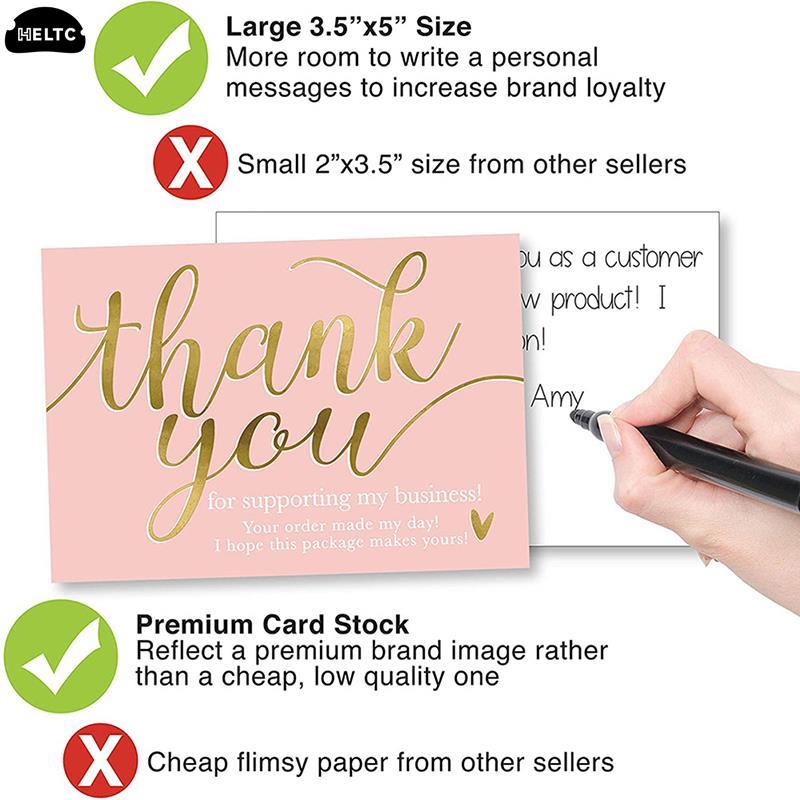 50/100/500ST Tack för din beställning Affärskort Shopping Köp Tack Hälsningskort Uppskattningskort För Små Företag