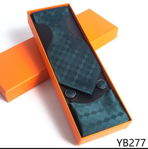 Herrenkrawatte mit quadratischer Manschette, Geschenkbox-Set, Business-Casual-Krawatte, Orange, Geschenkbox