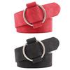 New High quality ladies fashion needle-free metal round buckle belt jeans