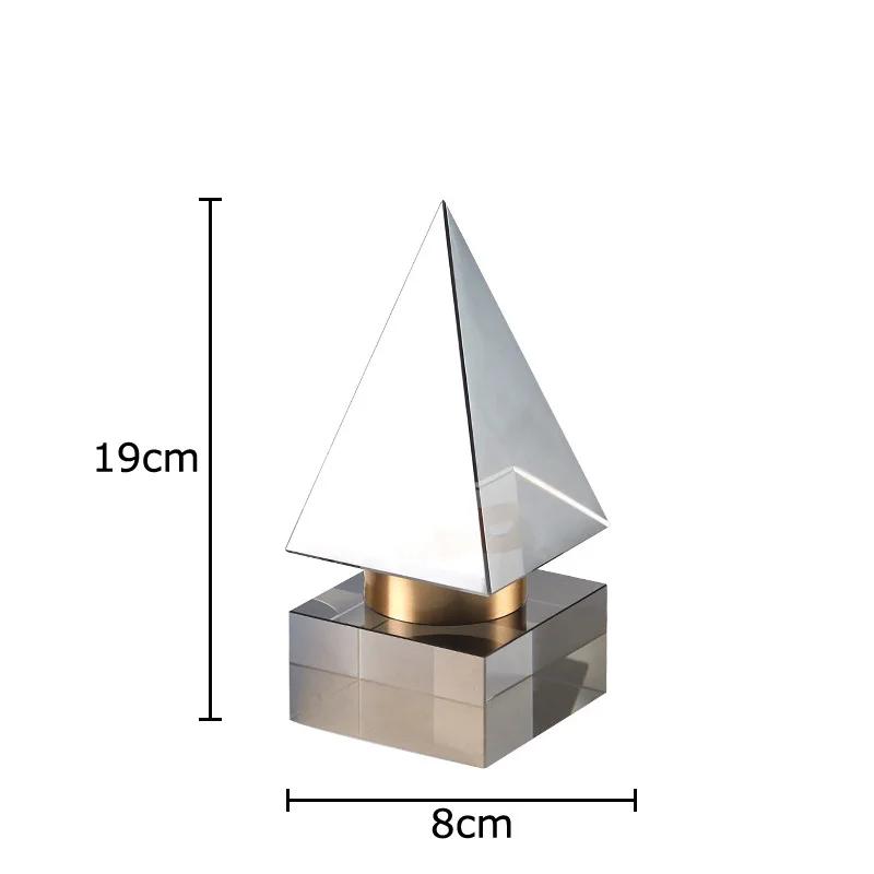 Geometric Cone-shaped Crystal Ornaments Desk Decoration Modern Crafts Creative Geometric Artwork Statue Room Aesthetic Decor