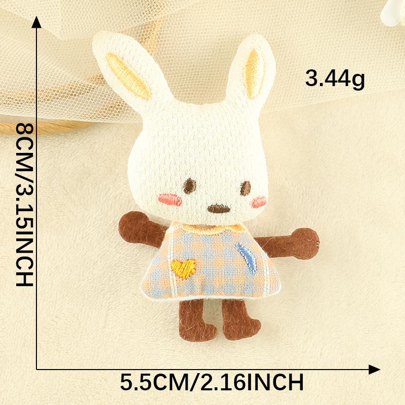 Computer Embroidery Label Decorative Jewelry Doll Rabbit Three-Dimensional Patch Sticker Clothing Accessories Diy Hand-Embroidered Cloth Label