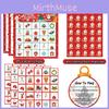 Bingo Christmas Theme Game Santa Snowman Paper Cards Set Family Holiday Fun Play