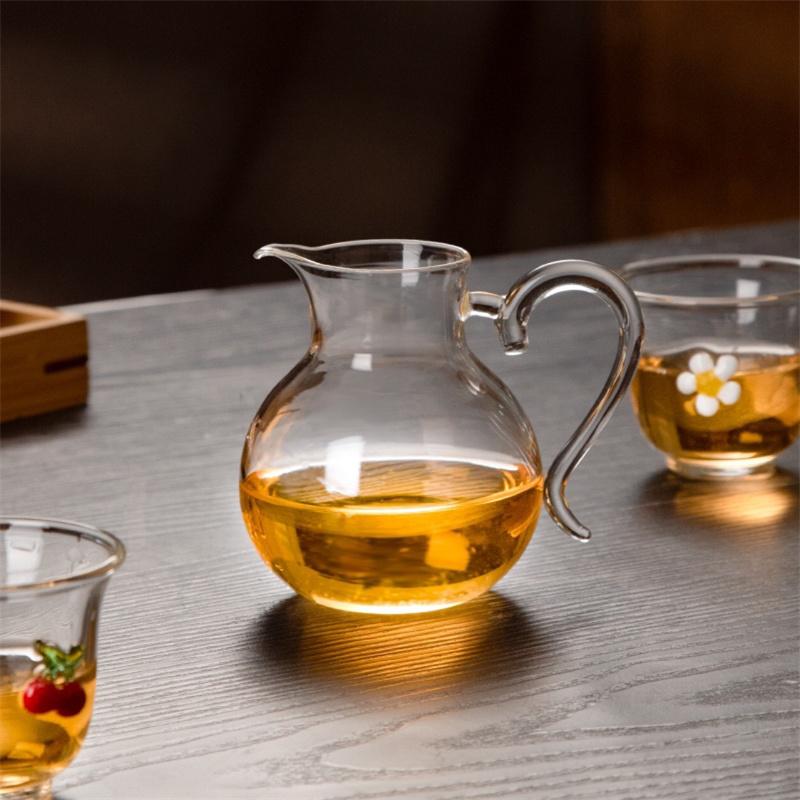 200ml Tee-Brühkännchen Glas-Teekanne mit Griff Teespender Chahai Kung Fu Tee-Set Zubehör Kaffeekanne Krug