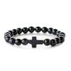Natürlicher Stein Perlen Kreuz Armband Damen Einfaches Armband Perlen Vielseitiges Armband Europäisches und Amerikanisches Neues Mehrfarbiges Perlenarmband.