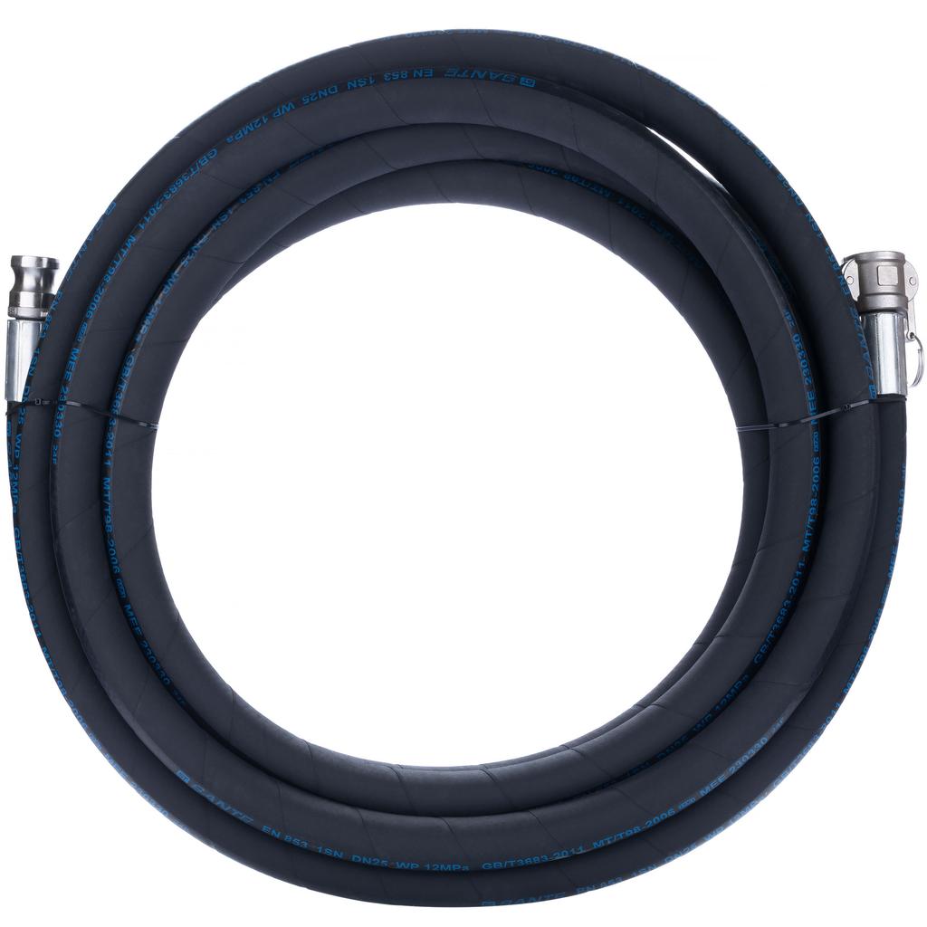 Rosfix Putzschlauch DN25 für Putzmaschine – Länge 10M | Max. Ciśnienienie Robocze 40 Bar | Złączki Camlock Zakuwane Hydraulicznie