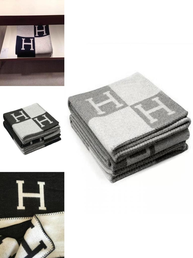High-quality Wool Cashmere Blanket Warm Cozy Geometric Design Office Throw