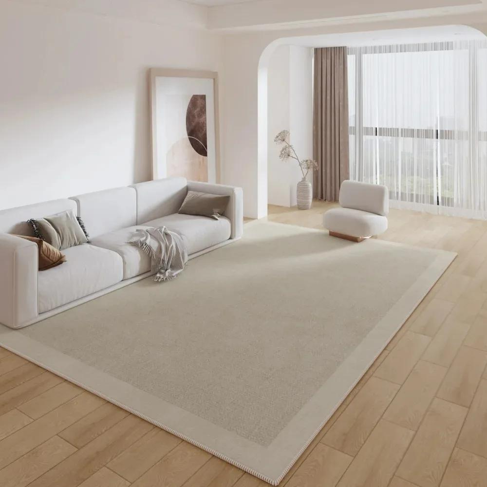Alfombra Geométrica Beige con Patrón Abstracto Moderno Minimalista Elegante Decoración para el Hogar para Sala de Estar Alfombra Interior Antideslizante