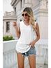 2024 European & American Women's V-Neck Hollow Out Sleeveless Casual Vest Top