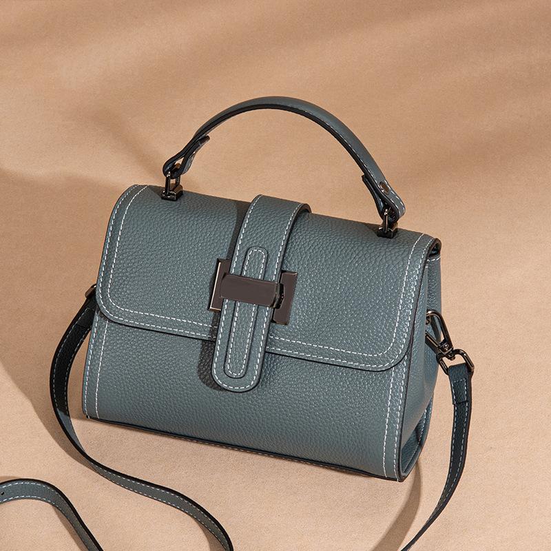 Cowhide High-grade Sense Small Square Bag Genuine Leather Handbag Women's Everything Temperament Shoulder Bag Women's Bag