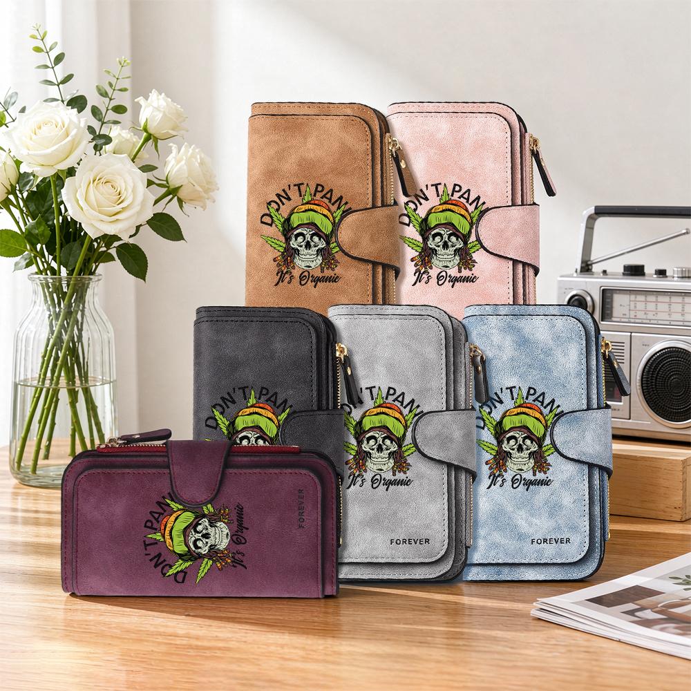 Stylish Skull Pattern Long Wallet Casual Large Capacity Portable Multi Card Slot Daily Use Handheld Purse