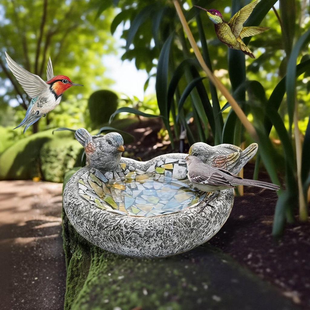 Mangiatoia per Uccelli da Esterno in Resina con Costruzione Durevole e Design Resistente alle Intemperie Adatta per Giardino e Cortile Facile da Riempire e Pulire