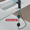 Black/Silver Bathroom Faucet with Pull-Down Sprayer, Hot and Cold Water Mixer Water Tap, Ceramic Cartridge & Brass Material