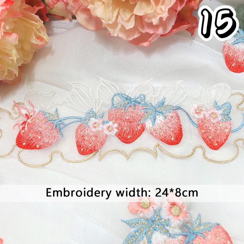 1 Pcs Chinese Style Embroidery Patch Hanfu Cheongsam Decor Trims Collar Waist Lace Shirts Neckline Edge DIY Sewing Accessories