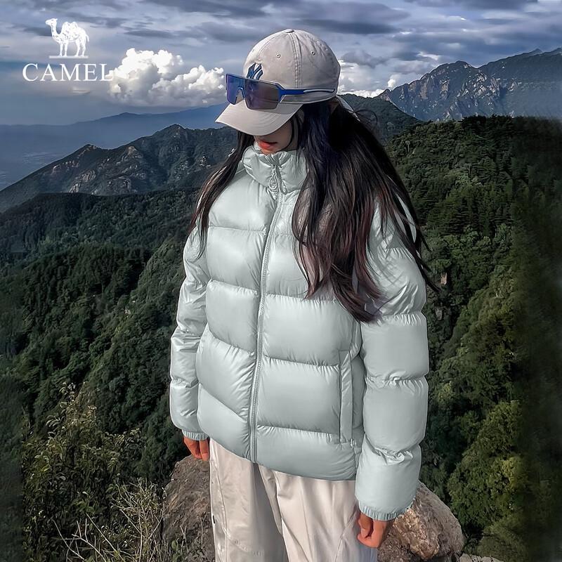 CAMEL Black Diamond Gold Foil Heat-Retaining Detachable Hood Down Jacket