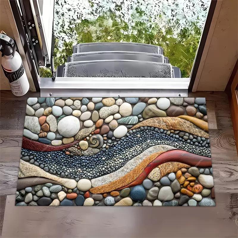 

Кристаллический вельветовый коврик для пола с галькой, грязеотталкивающий и износостойкий коврик для пола, подходит для дверных проемов и ванных комнат 40*60cm