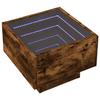 Table de chevet - Maison Exclusive - LED infini - Chêne fumé - 40x40x30 cm