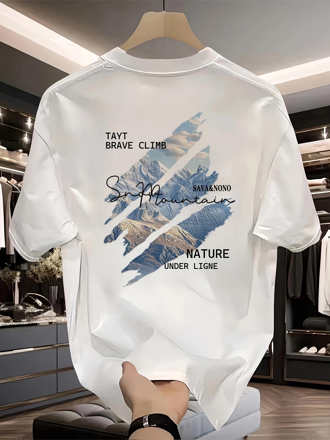 Mens Heavyweight Cotton Graphic TShirt Casual Summer Short Sleeve TShirt Regular Fit Crew Neck Perfect for Casual Wear S
