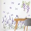 Lavender Flower Wall Stickers, Purple Removable Decals for Bedroom Living Room Home Wall Decor