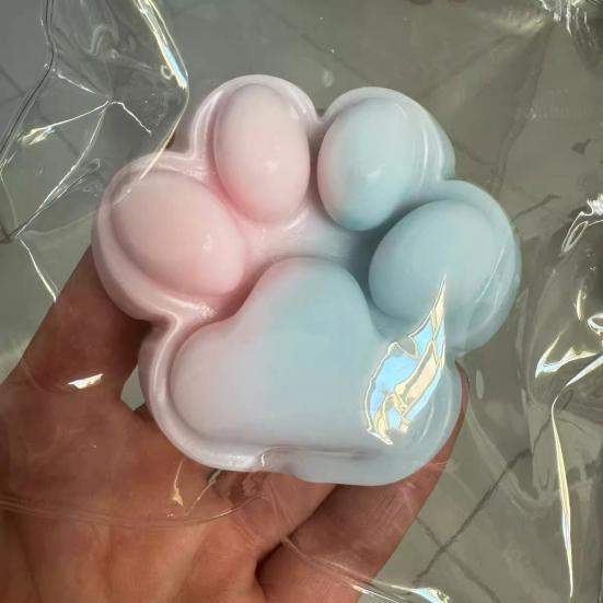 Cat Paw Squeeze Toy Slow Rebound Soft TPR Stress Anxiety Relief Portable Kids Teens Adults Colorful Pet Paw Squishes Sensory Fidget Toy