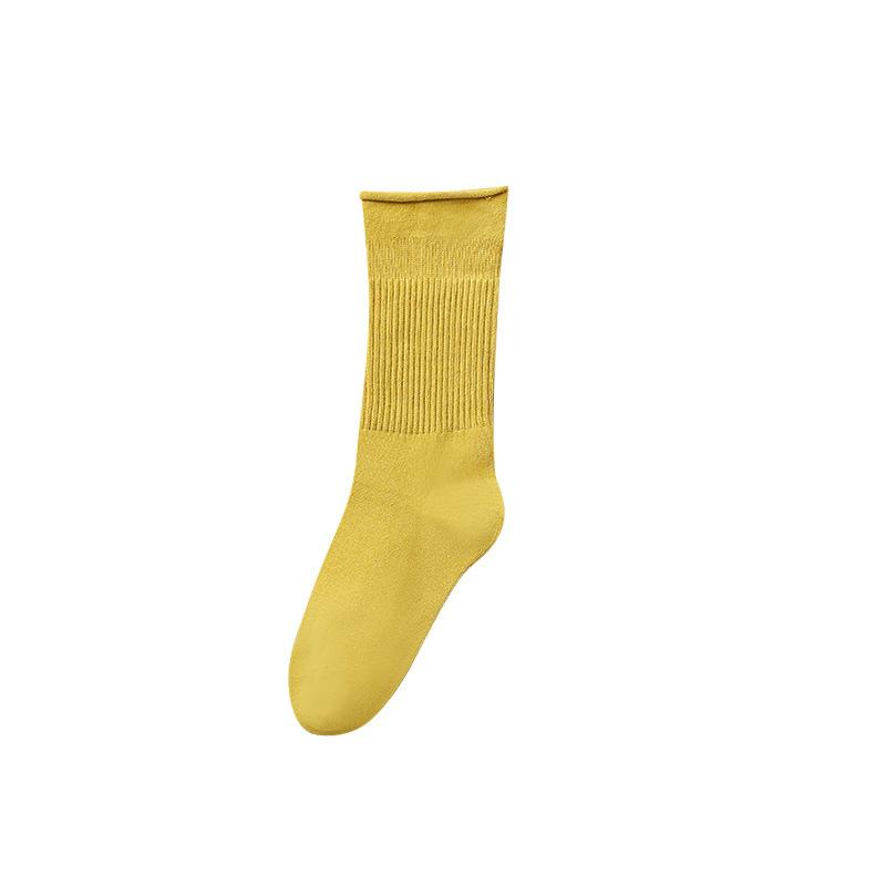 5 Pairs of Medium Length Pure Cotton Socks That Are Versatile for Women In Autumn and Winter