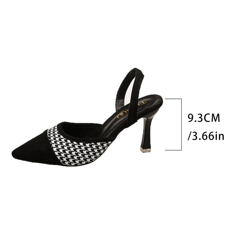 

Модные женские туфли на каблуке Сандалии Женские 2025 Новые Летние Сандалии с острым носом Женские Туфли на тонком каблуке Модная женская обувь Zaptos Mujer 35 чёрный