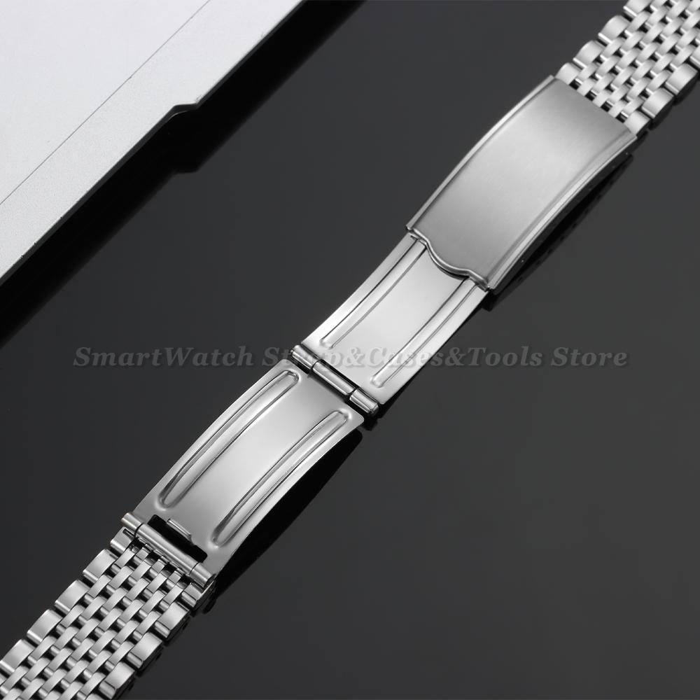 18mm 19mm 20mm Stainless Steel Watch Bracelet for Omega Seamaster for Speedmaster Men's Silver Gold Curved End Metal Watch Strap
