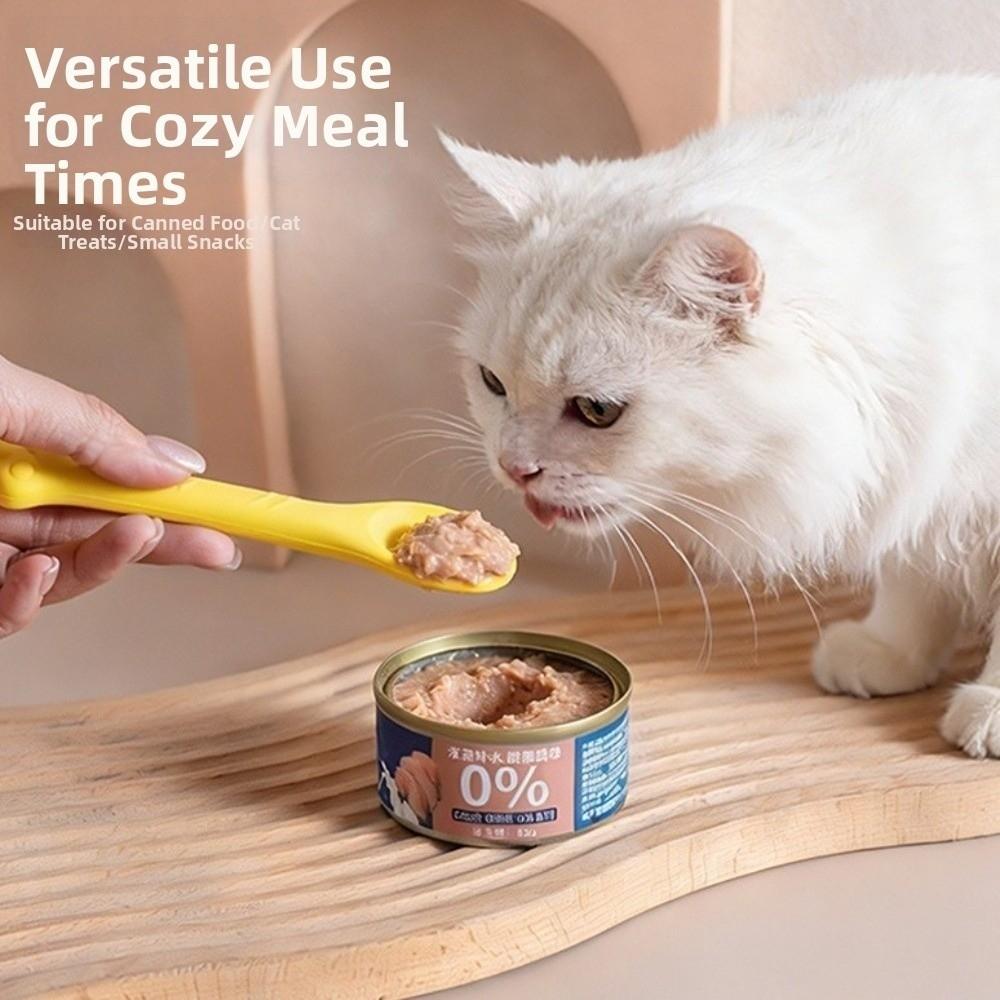 3 Pieces Bite Resistant Pet Canned Spoon Silicone Cat Feeding Scoop Pet Tableware Food Mixing