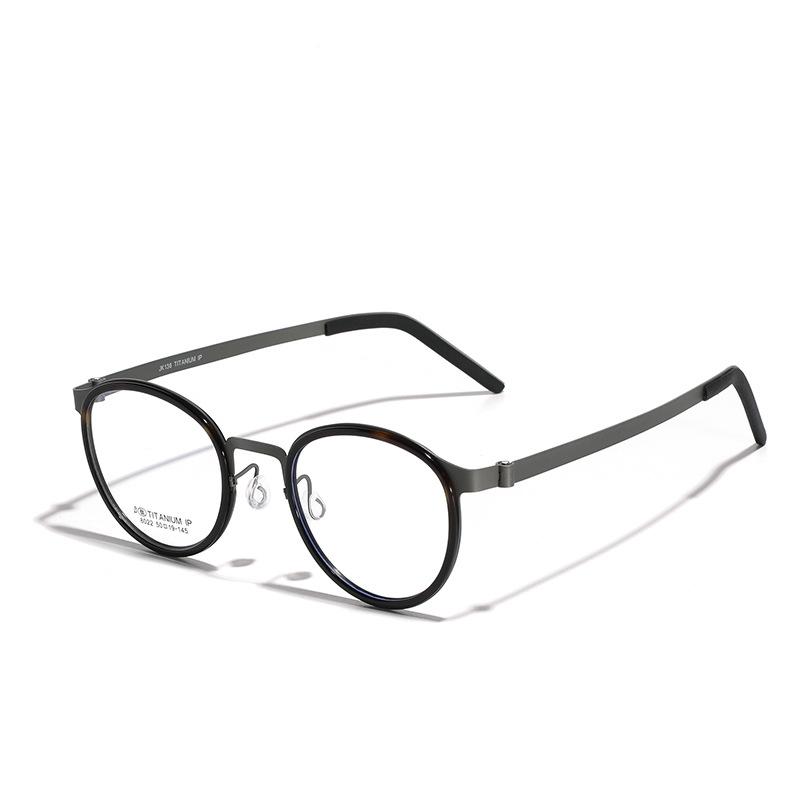 Glasses Plate Glasses Men'S Frame Light Blue Light Retro Prototype Metal Titanium Flat Glasses Women