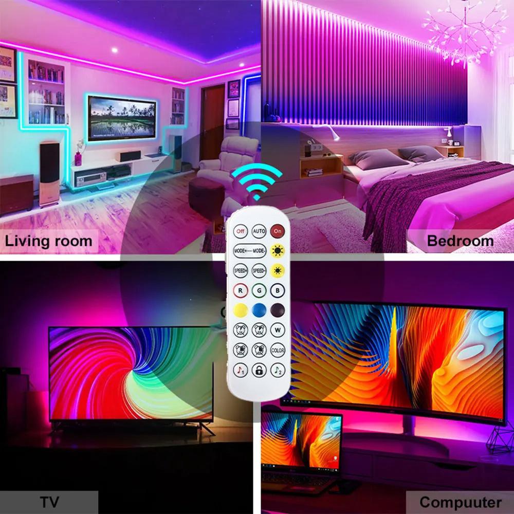 Blue-tooth LED Strip Lights RGB 3535 12V RGB LED Lamp Ribbon Flexible Light For Room Decoration TV BackLight Diode Tape