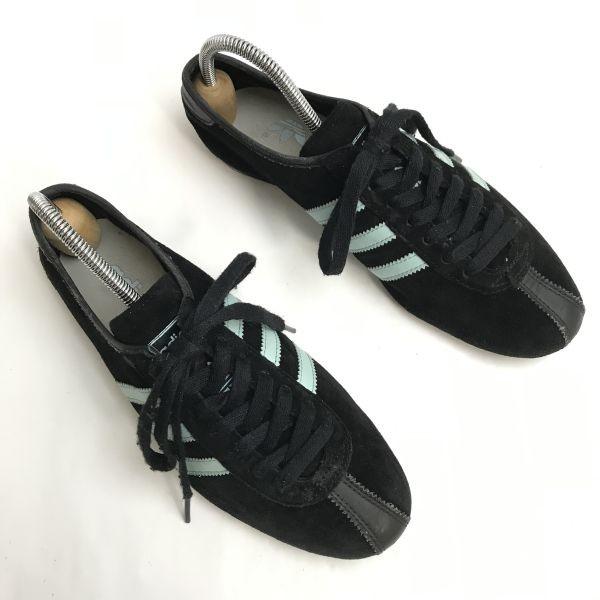 Adidas OKAPI Semišové Nízké Tenisky Dámské 24.0 Černá Světle Modrá Tréninková Obuv(POUŽITÝ)