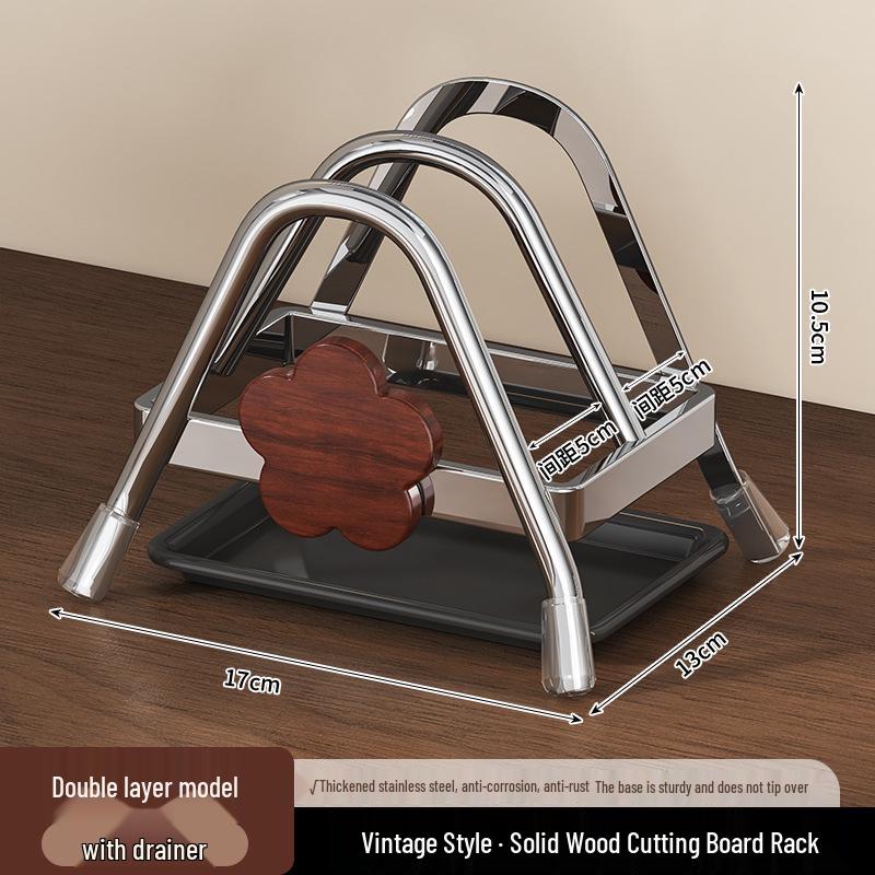 Multifunctional Kitchen Countertop Pot Lid and Cutting Board Rack