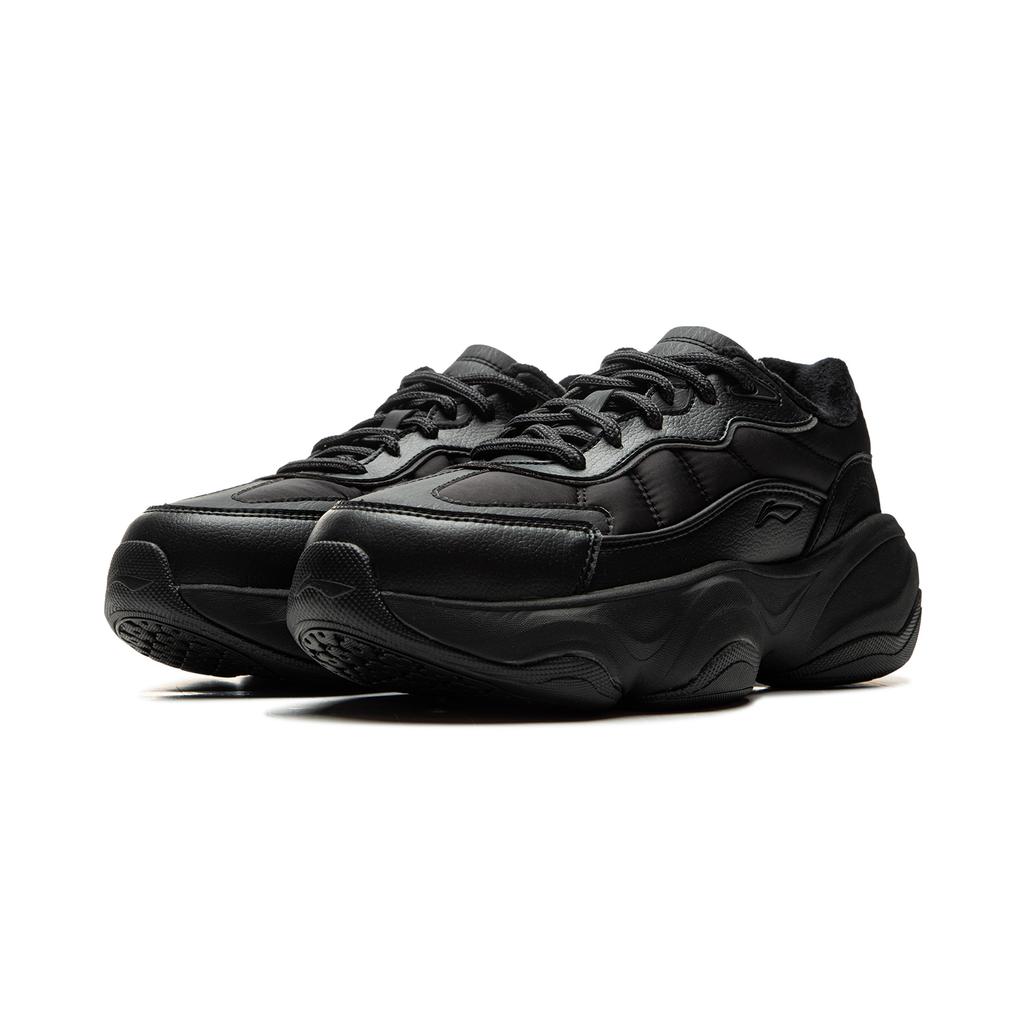 Li Ning Honey Cushioning Abrasion Resistant Height Increasing Low top Running Shoes Women's Black AGCU342-5