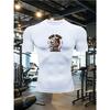 Men's White Brazilian Jiu-Jitsu Compression T-Shirt "BJJ" Bulldog Print Quick Dry Gym Workout Top