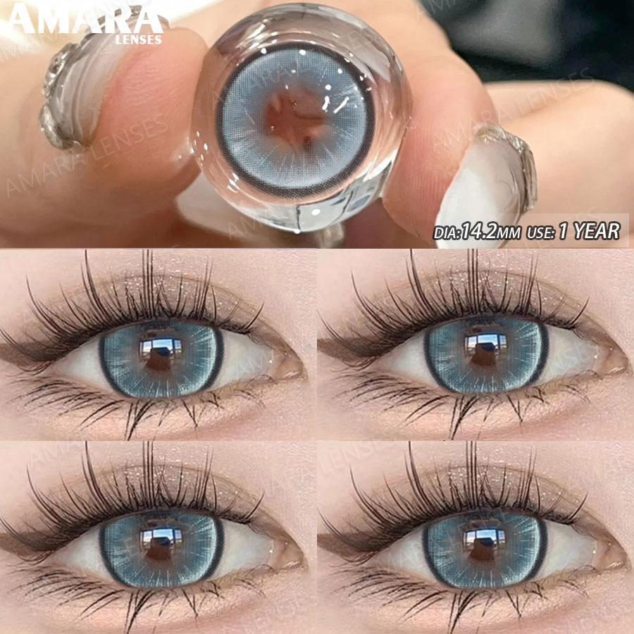 AMARA  Colored Contacts Lenses Brown Lenses Purple Lens Natural Look Cosmetics Colored Pupils Eyes Color Lens Soft High Quality