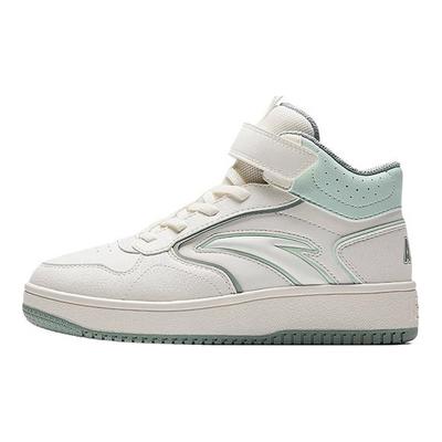 Comfortable Atmospheric Simple High-Top Kids Skate Shoes Kids Sneakers Ivory-White Morning-Green 322448011-2